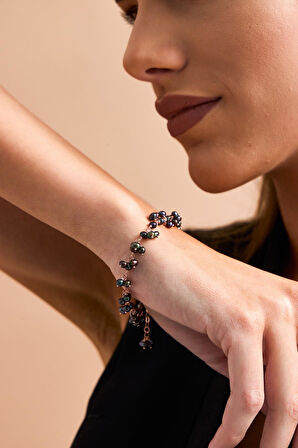 925 Ayar Gümüş Doğal İnci Sallantılı Kadın Bileklik