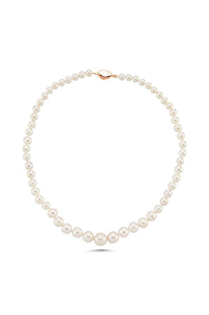 925 Gümüş 12 mm Süzme İnci Kolye BVRTST12752