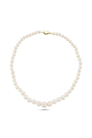 925 Gümüş 12 mm Süzme İnci Kolye BVRTST12752