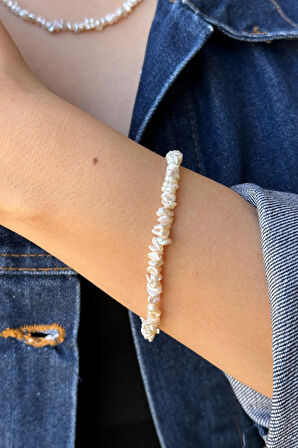 925 Ayar Gümüş 5 mm Bahreyn İnci Kolye Bileklik İkili Set