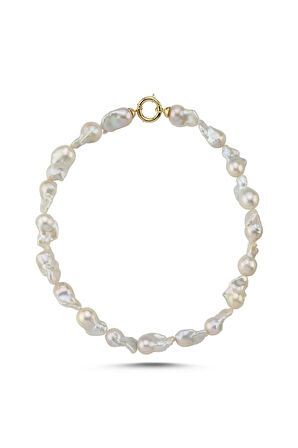 925 Ayar Gümüş 22 mm Barok İnci Kolye