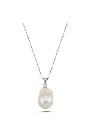 14 Ayar Altın 12 mm Barok Doğal İnci Kolye