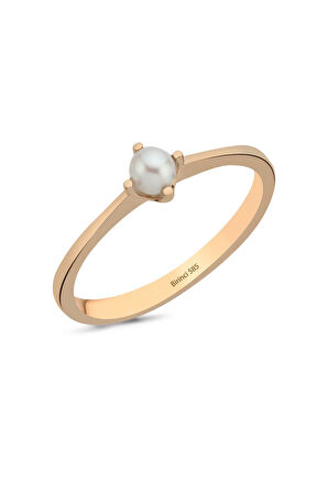 14 Ayar Altın 3 mm Doğal İnci Yüzük BVRTZ118408