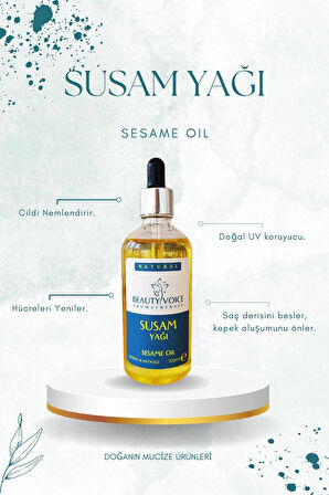 Beauty Voice %100 Saf Susam Yağı 200 ml - Damlalıklı Şişe