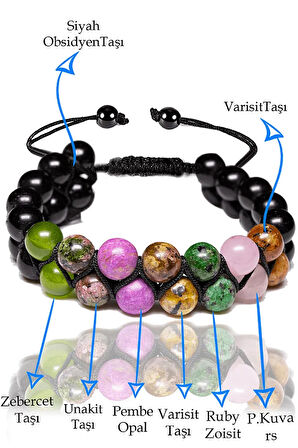 Sertifikalı Doğal Taş Bağımlılıklardan Kurtulma Bilekliği