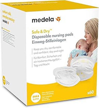 Medela Safe & Dry Tek Kullanımlık Göğüs Pedleri 60 Adet