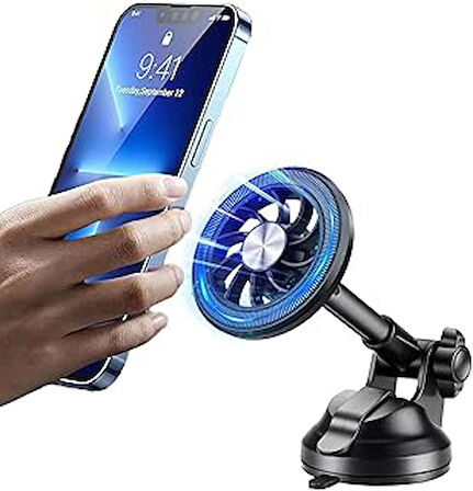 teknosepetim iphone 11 12 13 14 15 Pro Max Mıknatıslı Cama Gögse Yapışan Uzayan Oto Telefon Tutucu Stand Vantuzlu 360 yuvarlak halka hediye