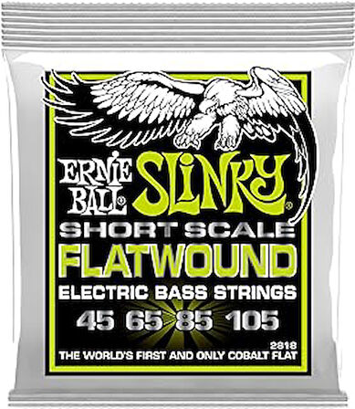 Ernie Ball Normal Slinky Flatwound Kısa Ölçekli Elektrik Bas Enstrüman Telleri 45-105 Kalibre