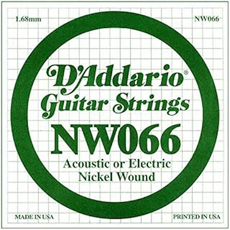 D'Addario Nw066 Elektro Ve Akustik Tek Tel, ,