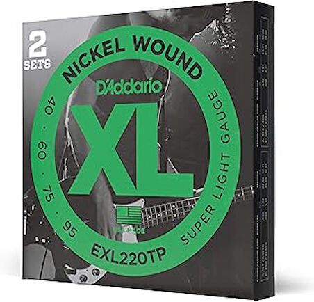 D'Addario Exl220Tp Bas Gitar Tel Seti, Xl, 40-95, Long Scale,