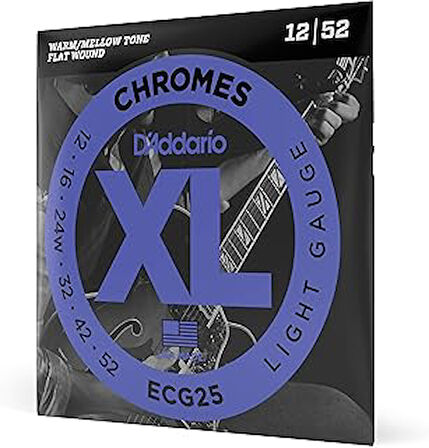 D'Addario Ecg25 Elektro Gitar Tel Seti, Chromes, Light Gauge (12-5