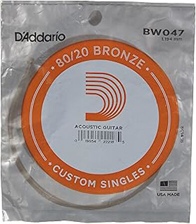 D'Addario Bw047 Akustik Tek Tel, 80/20 Bronze Wound, 047, Pak