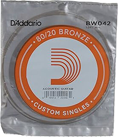 D'Addario Bw042 Akustik Tek Tel, 80/20 Bronze Wound, 042, Pak