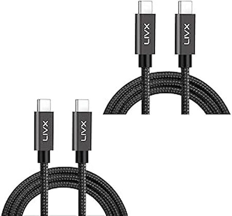 İkili Paket Solid 100W 5A Type C to Type C PD 2.0 5 Gbps 2 Metre Hızlı Şarj ve Data Kablosu Space Gray