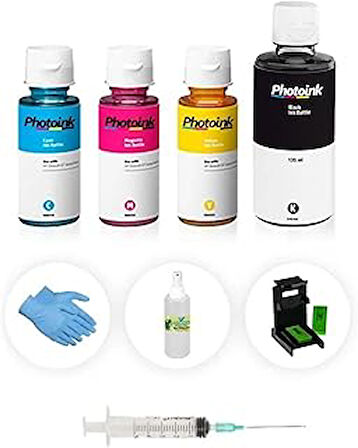 Starfilm Star Film E404/E414/E474/E484 Photoink Plus Siyah ve Renkli Kartuş Dolum Seti