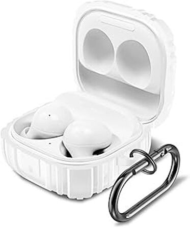 Galaxy Buds Pro 2 ile uyumlu Kulaklık Kılıf Darbeye Dayanıklı Fundamental Sert Koruyucu Toz ve Kirden Koruyan Galaxy Buds Pro 2 ile uyumlu Kılıf Beyaz