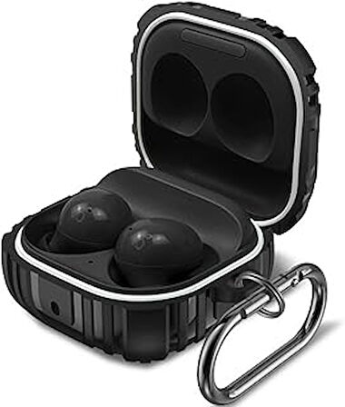 Galaxy Buds 2 Pro ile uyumlu Kulaklık Kılıf Darbeye Dayanıklı Fundamental Sert Koruyucu Toz ve Kirden Koruyan Galaxy Buds 2 Pro ile uyumlu Kılıf Siyah