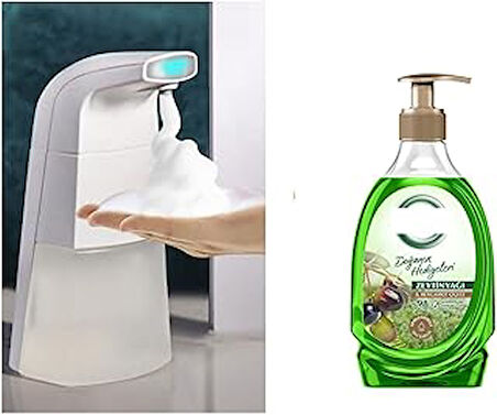 Bosphorus Homi SENSÖRLÜ FOTOSELLİ SIVI SABUNLUK 10X5X21CM VE1 ADET 392ML SIVI SABUN ZEYTİNYAĞI VE BERGAMOT