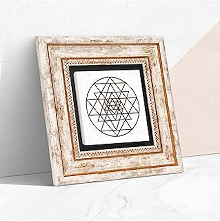 Pinecone Sri Yantra Taş Duvar Tablosu - Çerçeveli Taş Tablo - Dekoratif Duvar Sanatı - Modern Ev ve Ofis Duvar Dekoru T1-175