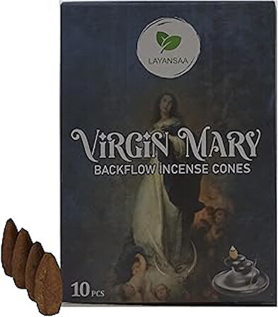 Virgin Mary - Meryem Ana - Meditasyon/Perfumed Meditation Özel Aromalı Special Collection Geri Akış Normal Boy Backflow HD Meditation Özel Aromalı Cones Konik Tütsü Paket 10 Adet