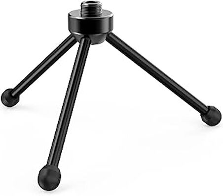 FIFINE Kaymaz Kauçuk Ayaklı Masaüstü Mikrofonu için Tripod Standı, Sağlam Metal Yapı, Oyun, Podcasting, Toplantılar, Sohbet için Katlanabilir Masa Mikrofonu Standı