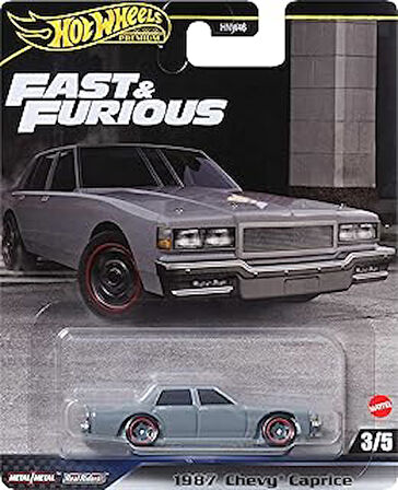 Hot Wheels Fast and Furious Auto 1987 CHEVY Caprice Model Araba Cast Ölçek 1:64 - Uzunluk 7 cm - HRT98