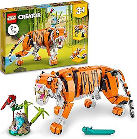 LEGO® Creator 3’ü 1 Arada Muhteşem Kaplan 31129-9 Yaş ve Üzeri Çocuklar için Kaplan, Kırmızı Panda ve Koi Balığı İçeren Oyuncak Yapım Seti