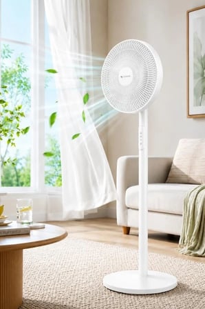 Özel Üretim Günlük Ortam Pratik Vantilatör 7 Pervaneli 14 Inc 45W SF01 Beyaz