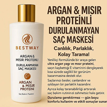 BESTWAY ARGAN VE MISIR DURULANMAYAN SAÇ MASKESİ