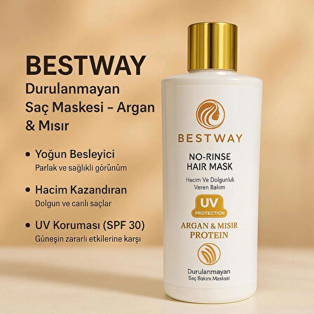 BESTWAY ARGAN VE MISIR DURULANMAYAN SAÇ MASKESİ