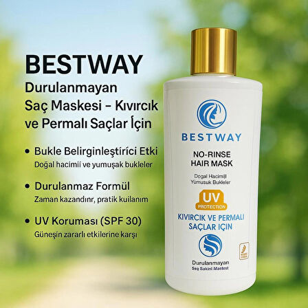 BESTWAY KIVIRCIK VE PERMALI SAÇLAR İÇİN DURULANMAYAN SAÇ MASKESİ