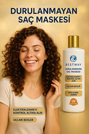 BESTWAY KIVIRCIK VE PERMALI SAÇLAR İÇİN DURULANMAYAN SAÇ MASKESİ