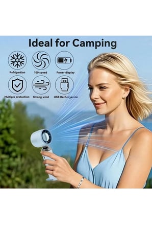 Şarjlı El Fanı 12000Rpm 0-120 Hız Ayarı Masaüstü Vantilatör Mini Fan
