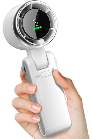 Şarjlı El Fanı 5 Kademe Hız Ayarlı Boyun Askı İpli Serinletici Vantilatör Led Ekranlı Mini Fan