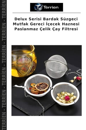 Delux Serisi Bardak Süzgeci Mutfak Gereci İçecek Haznesi Paslanmaz Çelik Çay Filtresi