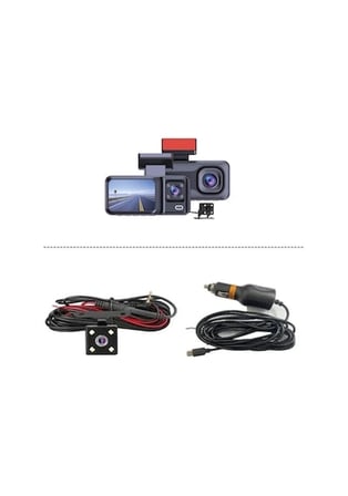 32GB Uyumlu 3 Kameralı Araç İçi Güvenlik Kamerası 1080p Kayıtlı Gece Görüşlü G Sensörlü