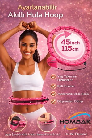 Ayarlanabilir Akıllı Hula Hoop Bel İnceletme Egzersiz Çemberi Kırmızı 24 Parça