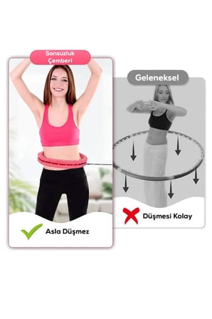 Ayarlanabilir Akıllı Hula Hoop Bel İnceletme Egzersiz Çemberi Kırmızı 24 Parça