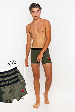 Erkek 4'lü Boxer Avantajlı Paket-Haki-XL