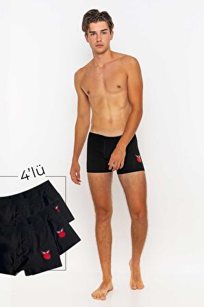 Erkek 4'lü Boxer Avantajlı Paket-Siyah-XL