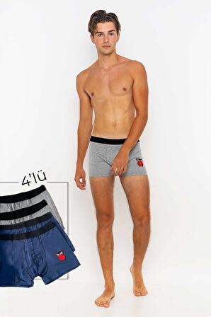 Erkek 4'lü Boxer Avantajlı Paket-Gri - İndigo-XL