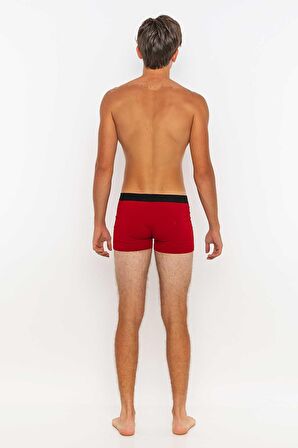 Erkek 4'lü Boxer Avantajlı Paket-Kırmızı - Gri-XL