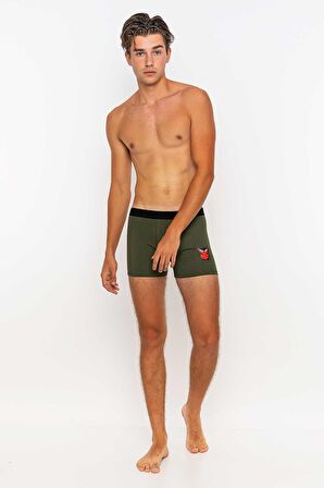 Erkek 4'lü Boxer Avantajlı Paket-Siyah - Haki-XXL