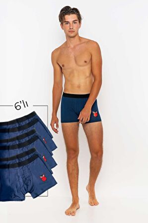 Erkek 6'lı Boxer Avantajlı Paket-İndigo-M