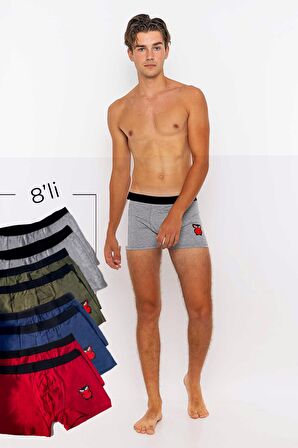 Erkek 8'li Boxer Avantajlı Paket-Çok Renkli-M
