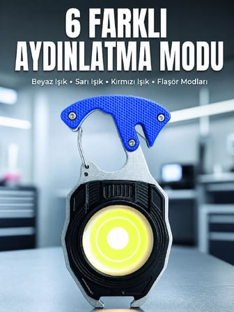 Araç Kamp Outdoor ve Tamir İşleri İçin Çok Amaçlı COB LED Şarjlı Kurtarma ve Çalışma Feneri