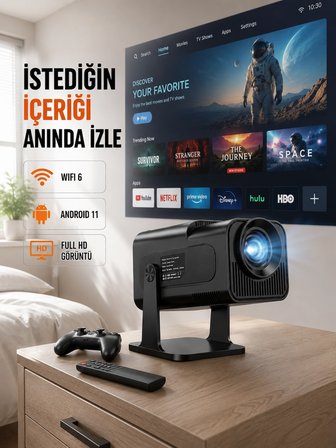 HCS350pro 1080P Full HD Taşınabilir Android Projektör Yeni Nesil