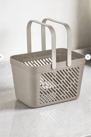 12'li Gri Çok Amaçlı Kulplu Sepet Mutfak Banyo Organizer Ekonomik Set