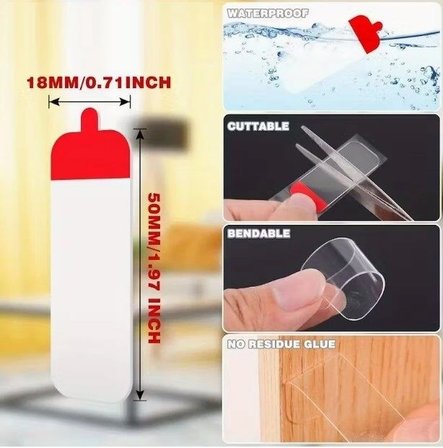 60 Parça Kolay Açılır Güçlü Çift Taraflı Bant 18mm*50mm