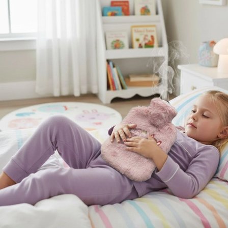 Mutlu Robot Hayvan Figürlü Pembe Peluş Sıcak Su Torbası 1 Lt – Yumuşak Kılıf, Uzun Süre Sıcak Tutan Termal Su Torbası Bx40